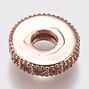 Brass Micro Pave Cubic Zirconia Bead Spacers ZIRC-K074-11A-01RG-2