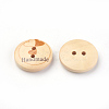 2-Hole Printed Wooden Buttons WOOD-S037-005-2