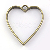 Rack Plating Alloy Heart Open Back Bezel Pendants X-PALLOY-S047-12F-FF-2