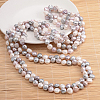 Natural Pearl Nuggets Beaded Necklace NJEW-P126-B-01B-01-3