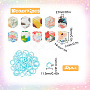 20Pcs 10 Colors Cornerless Cube Flower Printed Silicone Knitting Needle Stoppers DIY-GO0001-90-2
