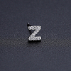 Platinum Brass Micro Pave Cubic Zirconia Stud Earrings XI6969-26-1