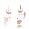 304 Stainless Steel Stud Earring Findings STAS-H436-24RG-8mm-1