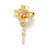 Flower Brass Micro Pave Clear Cubic Zirconia Box Clasps KK-H537-23A-G-2