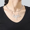 Non-Tarnish 2Pcs 2 Style 304 Stainless Steel Bat Pendant Necklaces Set NJEW-E092-01P-2
