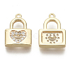 Brass Micro Pave Cubic Zirconia Charms KK-R136-043-NF-2