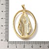 Rack Plating Brass Micro Pave Cubic Zirconia Pendants KK-U019-25G-3