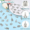 50Pcs 5 Styles Tibetan Style Zinc Alloy Pendants TIBEP-YW0002-36-5