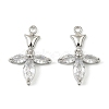 Brass Micro Pave Cubic Zirconia Pendants KK-C107-18B-P-1