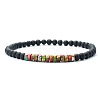 4MM Synthetic Imperial Jasper Heishi Beads and Round Frosted Black Onyx(Dyed & Heated) Beaded Stretch Bracelets for Women Men MG4641-1-1