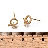 Ring Brass Micro Pave Cubic Zirconia Stud Earring Findings KK-B152-02G-2