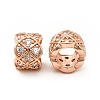 Rack Plating Brass Micro Pave Clear Cubic Zirconia European Beads KK-C010-57-3