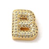 Brass Micro Pave Clear Cubic Zirconia Charms ZIRC-C009-01G-B-1