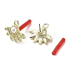 Rack Plating Alloy Flower Stud Earrings Finding EJEW-B030-10G-2