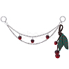 1Pc Zinc Alloy with Resin and PU Leather Dark Red Cherry Purse Decorative Chains AJEW-SC0002-99C-1