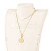 Flat Round with 12 Constellation/Zodiac Sign Pendant Necklaces Sets NJEW-JN03126-4