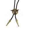 Flat Round with Ox-head Laria Necklace for Men Women NJEW-WH0011-11AB-2