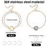 16Pcs 304 Stainless Steel Paperclip Chain Satellite Chain Bracelet Making BJEW-SP0001-32B-2