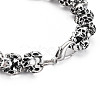 Alloy Skull Link Chain Bracelet BJEW-N015-008-3