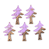 Transparent Resin & Walnut Wood Pendants RESI-S389-008A-B01-1