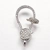 Brass Micro Pave Cubic Zirconia Lobster Claw Clasps ZIRC-G095-54P-1
