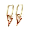 Lightning Bolt Real 18K Gold Plated Brass Dangle Hoop Earrings EJEW-L268-018G-03-1