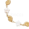 Natural Freshwater Shell Beads & Shell Shape 304 Stainless Steel Connector Charms Link Bracelets for Women BJEW-JB12216-01-3