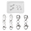 4 Sets 2 Styles Double 925 Sterling Silver Lobster Claw Clasps FIND-TA0002-22-1