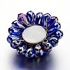 Faceted Glass Flower Big Pendants GLAA-I032-01-2