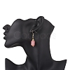 3 Pairs 3 Styles Natural Rhodochrosite Dangle Earrings EJEW-JE06631-5