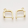 Brass Micro Pave Cubic Zirconia Hoop Earring Findings with Latch Back Closure KK-T048-032G-NF-2