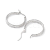 Rhodium Plated 925 Sterling Silver Hoop Earrings EJEW-K258-14P-2
