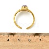 Natural Gemstone Sun 304 Stainless Steel Cuff Open Rings for Women RJEW-JR01065-6