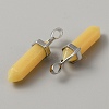 Natural Dyed White Jade Double Terminal Pointed Pendants G-WH0016-37C-2