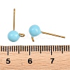 304 Stainless Steel Enamel Stud Earring Findings STAS-D265-07G-3
