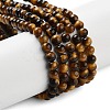 Natural Tiger Eye Beads Strands X-G-G099-4mm-4-5