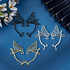 6Pcs 3 Colors Alloy Butterfly Wing Stud Earrings EJEW-GO0003-01-4