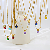 Real 18K Gold Plated 201 Stainless Steel Pendant Necklaces CP2918-5-2
