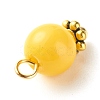 Imitation Jade Round Glass Beads Charms PALLOY-JF01142-4