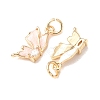 Brass Micro Pave Clear Cubic Zirconia with Enamel Charms CU-K002-50G-M-3