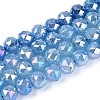 Anti-Tarnish Electroplate Glass Beads Strands GLAA-N064-6mm-10-1