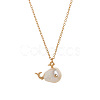 Natural Baroque Keshi Pearl Fish Pendant Brass Chain Necklaces FS-WGF6066-03-1