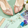 4Pcs Flower Plastic Imitation Pearl Shoe Decorations FIND-MA0001-01-4