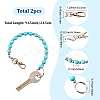 2Pcs Synthetic Turquoise Keychain HJEW-SC0002-27B-2