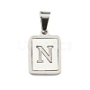 304 Stainless Steel Pave Natural White Shell Pendants STAS-S130-03P-N-1