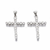 Brass Micro Pave Clear Cubic Zirconia Pendants KK-R133-009P-NF-1
