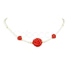2Pcs 2 Colors Glass Seed Beaded Necklace Sets NJEW-MZ00053-3