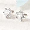 Brass Micro Pave Cubic Zirconia Enamel Stud Earrings CU-CBABA66-12A-P-2