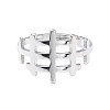 Non-Tarnish 304 Stainless Steel Hollow Out Rectangle Adjustable Ring for Women RJEW-I097-04P-2