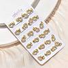 Valentine's Day Heart Brass Micro Pave Clear Cubic Zirconia Stud Earrings EJEW-D305-22G-03-2